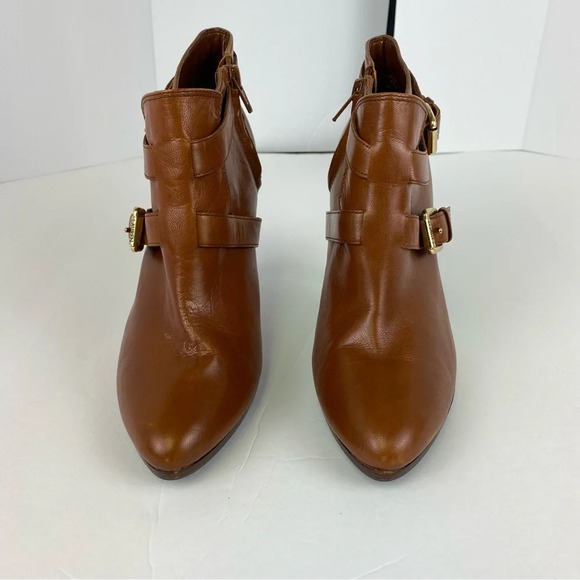 Lauren Ralph Lauren Brown Leather Lorelei Ankle Booties Size 6 - Picture 7 of 16
